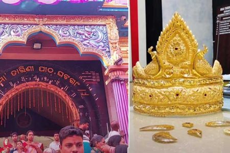 Devotee’s Grand Gesture: Gold Crown Worth Rs 50 Lakh Donated To Ghatagaan Goddess Tarini