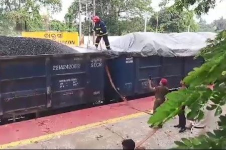 Goods train catches fire in Odisha’s Khordha district